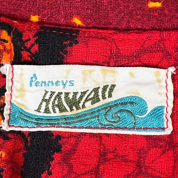 Vtg 60s 70s Penney's Hawaii Mini Dress Sz S/M Aloha Luau Floral Lounge Hippy Mod - Picture 6 of 6